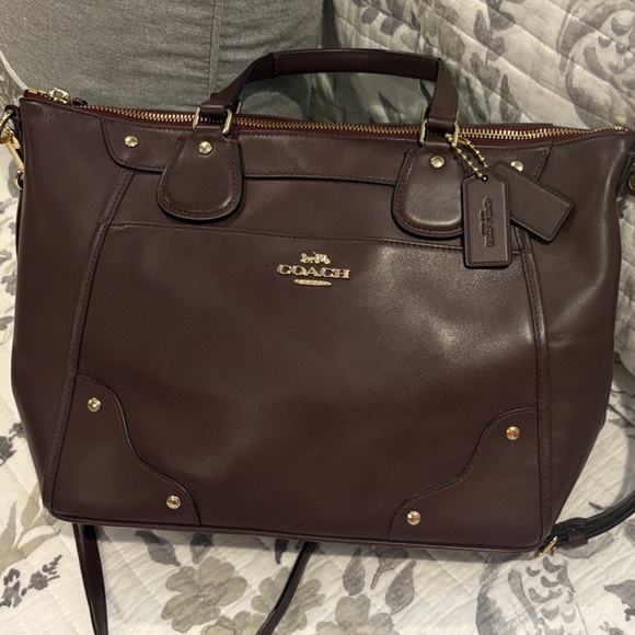 Coach Burgundy Leather Bag - Picture 1 of 11